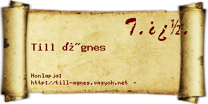 Till Ágnes névjegykártya